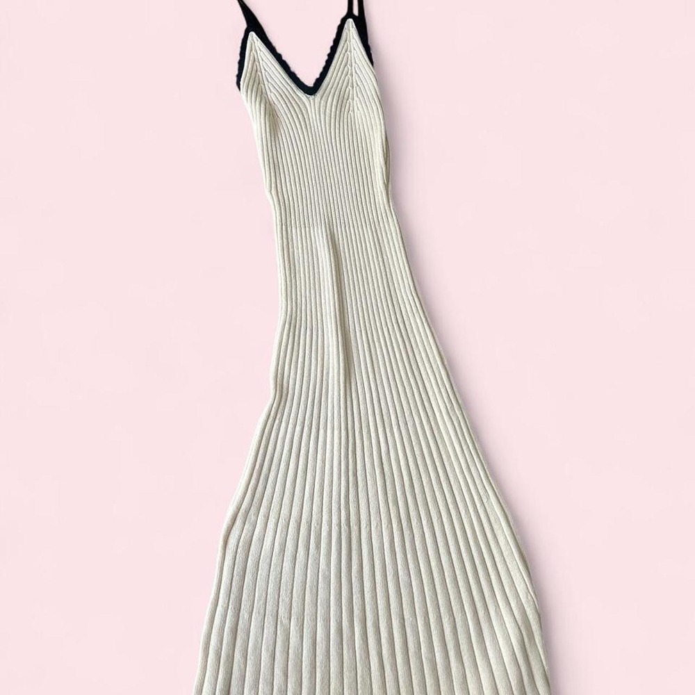 White knit maxi dress